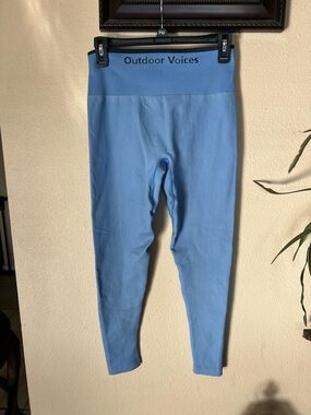 Outdoor Voices womens Light Blue High-Waist Leggings